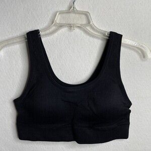 Torrid Womens Black Ribbed Scoop Neck Seamless Wireless sports bra SZ 1X